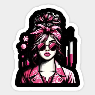 Retro Lab Week 2024 Phlebotomy Pink Women Girl Lab Week 2024 Sticker